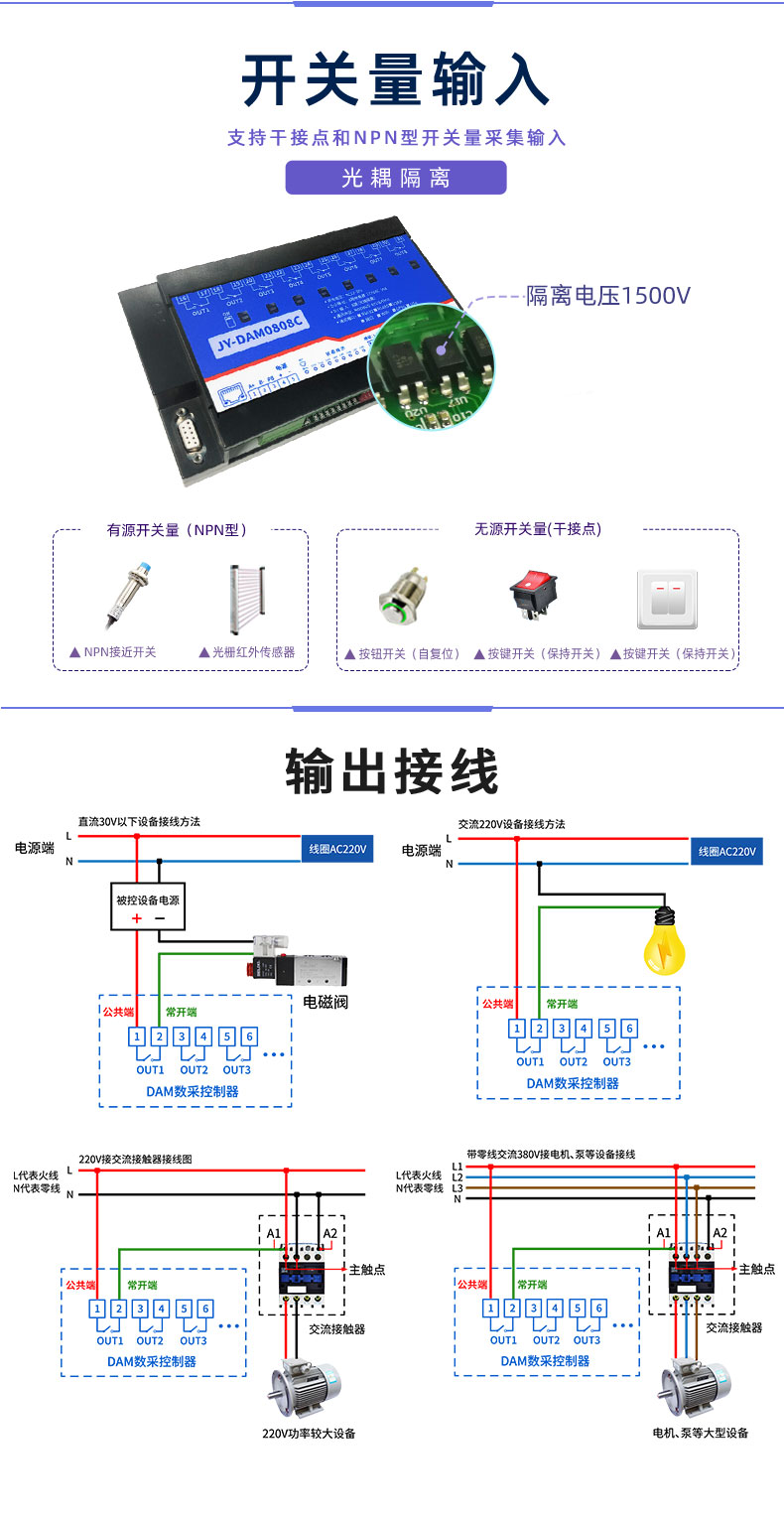LoRa0808C LoRa無(wú)線(xiàn)控制模塊開(kāi)關(guān)量輸入