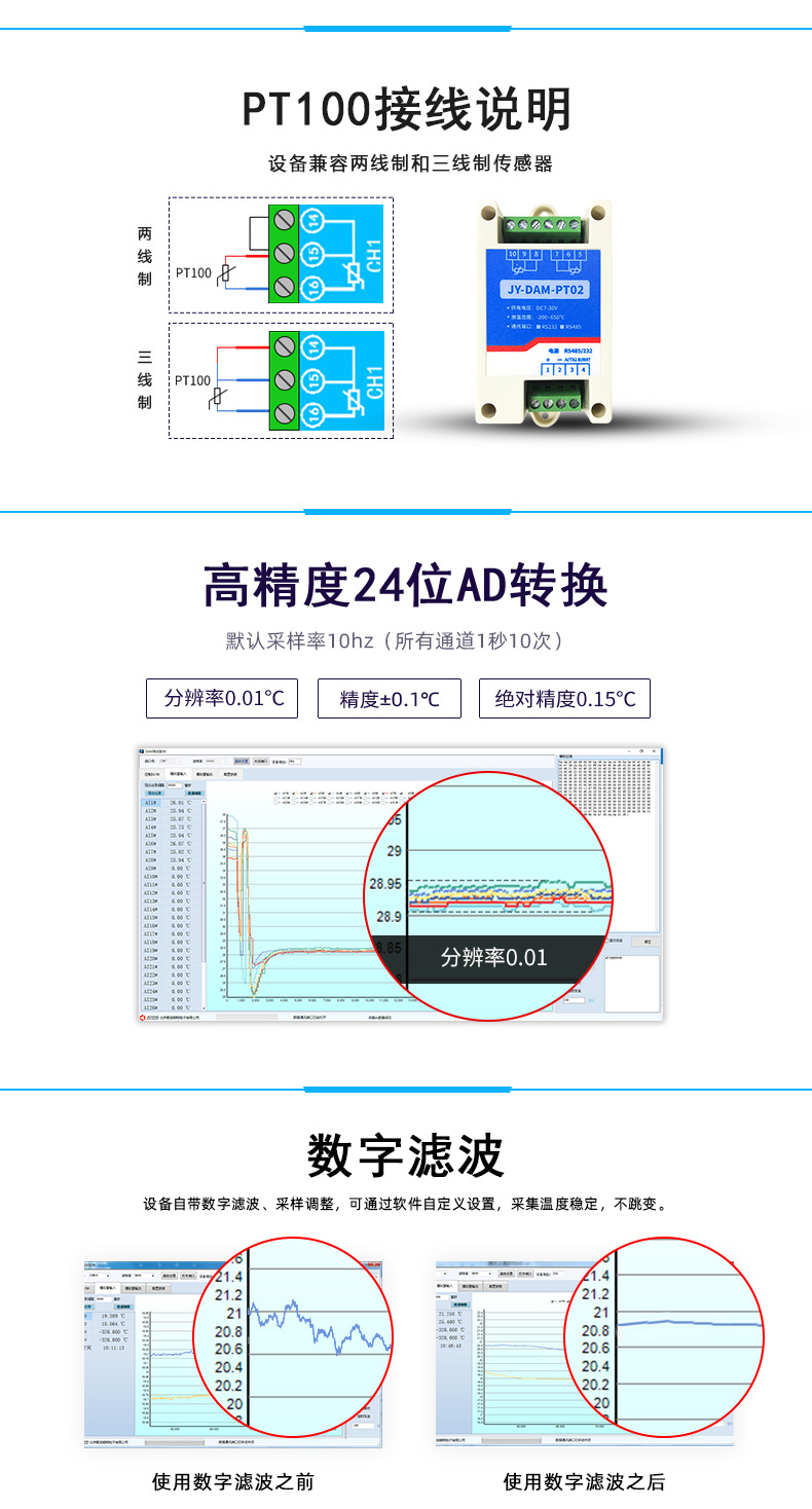 DAM-PT02 溫度采集模塊接線說(shuō)明