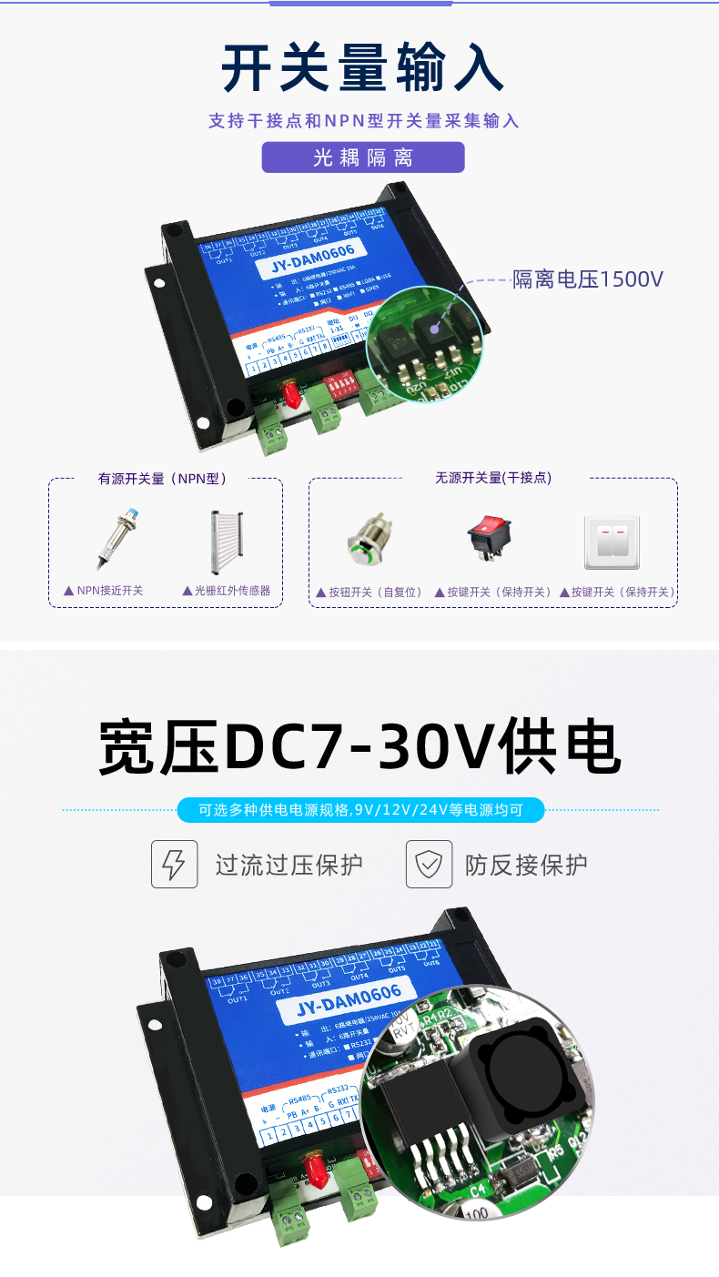 云平臺 DAM-0606 遠程智能控制器輸入說明