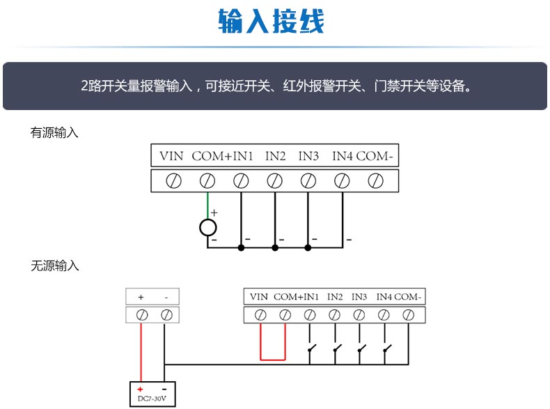 云平臺(tái) GPRS-2204-WS 遠(yuǎn)程控制開(kāi)關(guān)輸入接線