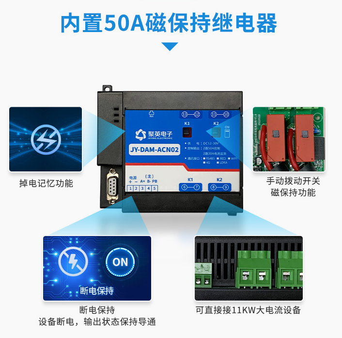 智能配電監(jiān)控模塊，內(nèi)置50A磁保持繼電器