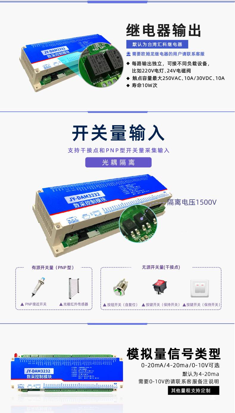 DAM-3232 工業(yè)級(jí)網(wǎng)絡(luò)數(shù)采控制器開關(guān)量輸入