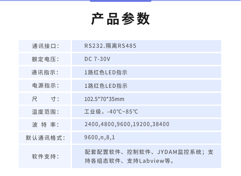 DAM-0800AI-YD 模擬量采集模塊產(chǎn)品參數(shù)